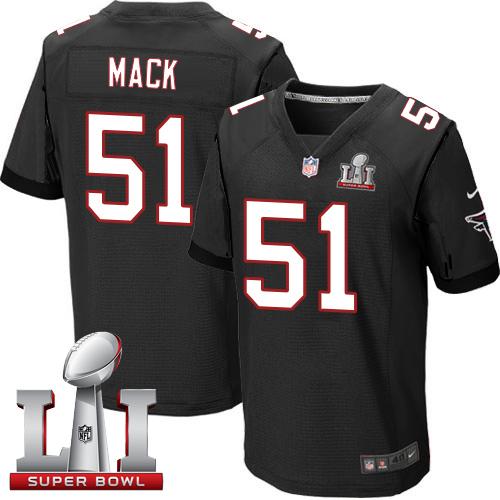 Nike Falcons #51 Alex Mack Black Alternate Super Bowl LI 51 Men's Stitched NFL Elite Jersey